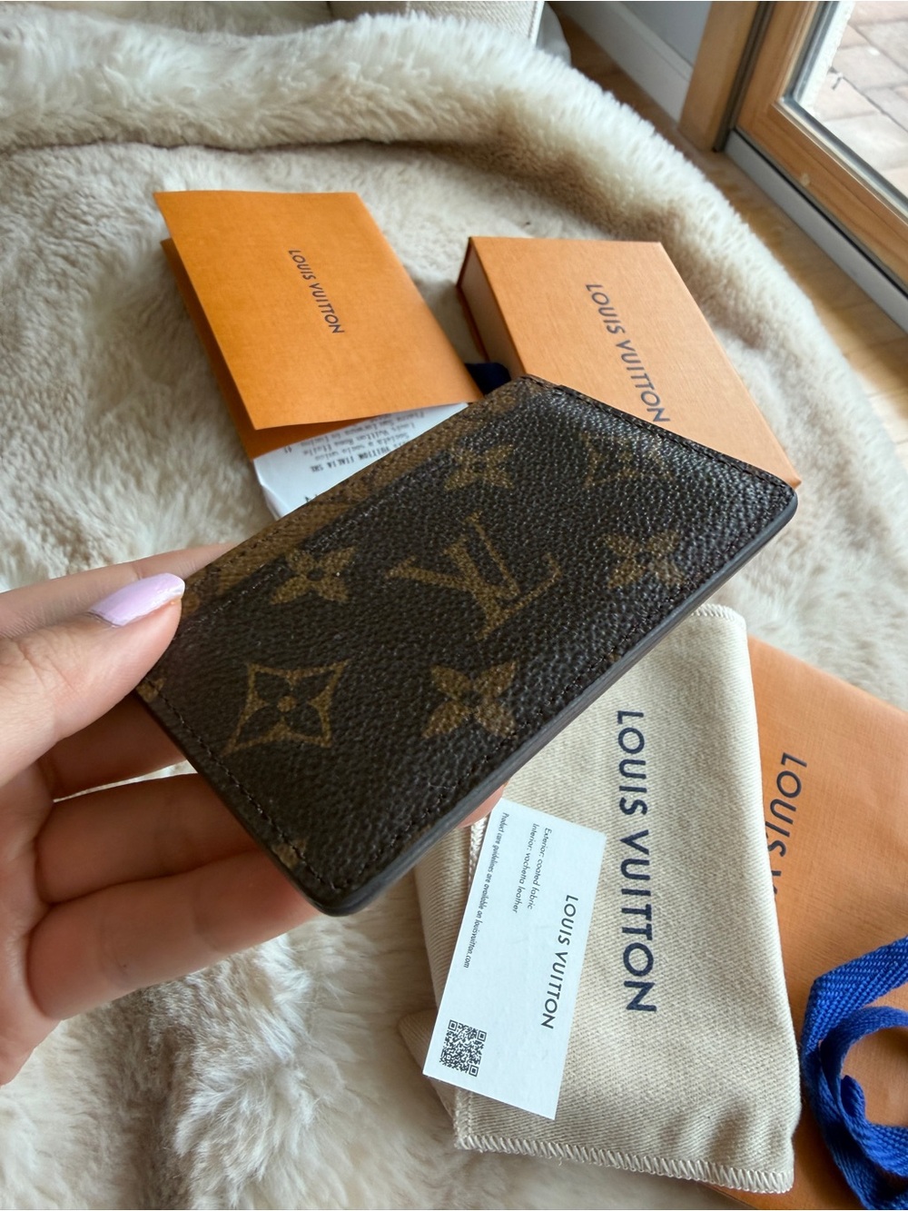 Louis Vuitton Monogram Slim Card Case in Brown and Tan - Picture 4 of 6